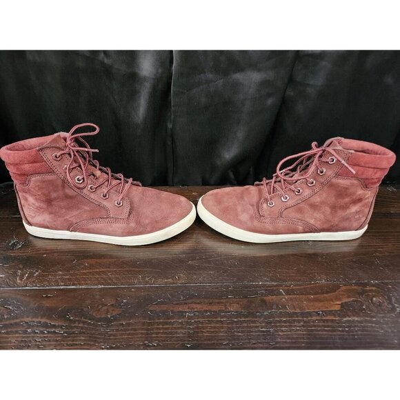 EUC Timberland Dausette Burgundy Nubuck Ankle Sneaker Boots/Sz. 8 - Picture 4 of 10